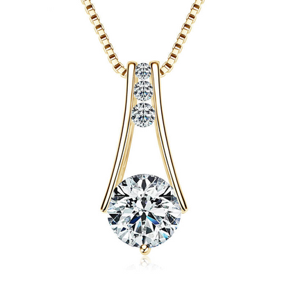Sterling Silver Moissanite Trapeze Pendant Station Necklace