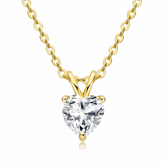 Sterling Silver Moissanite Heart pendant Necklace