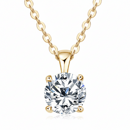 Sterling Silver Moissanite Solitaire Drop Necklace