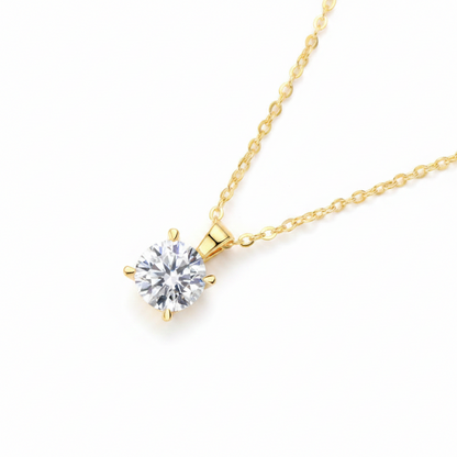 Sterling Silver Moissanite Solitaire Drop Necklace