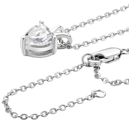 Sterling Silver Moissanite Heart pendant Necklace