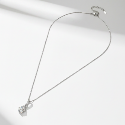 Sterling Silver Moissanite Round Shape Infinity Women Pendant Necklace