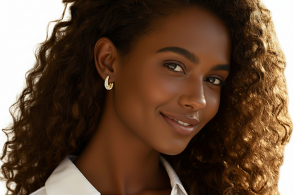Sterling Silver Moissanite Hollow Hoop Earrings