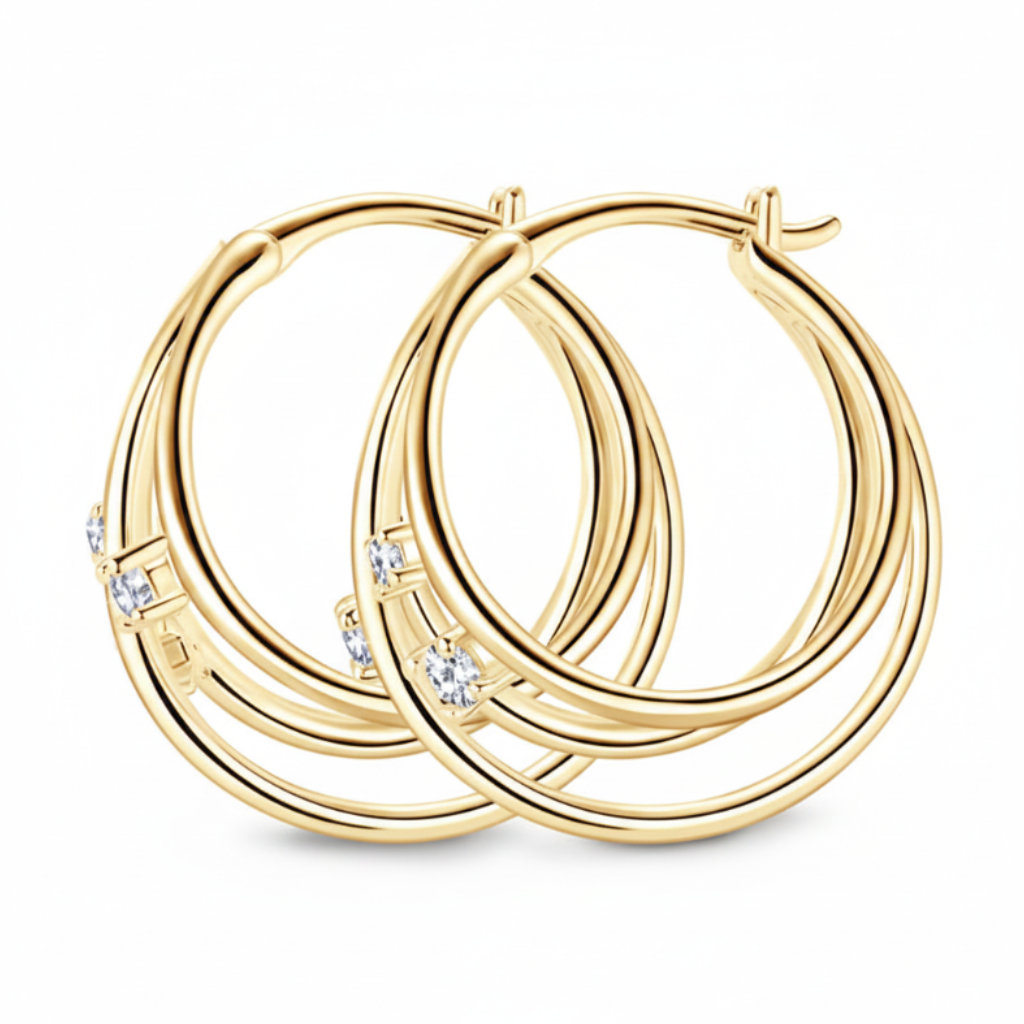Sterling Silver Moissanite Split Hoop Earrings