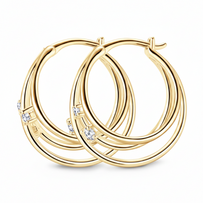 Sterling Silver Moissanite Split Hoop Earrings
