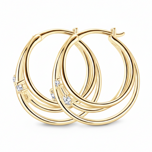 Sterling Silver Moissanite Split Hoop Earrings